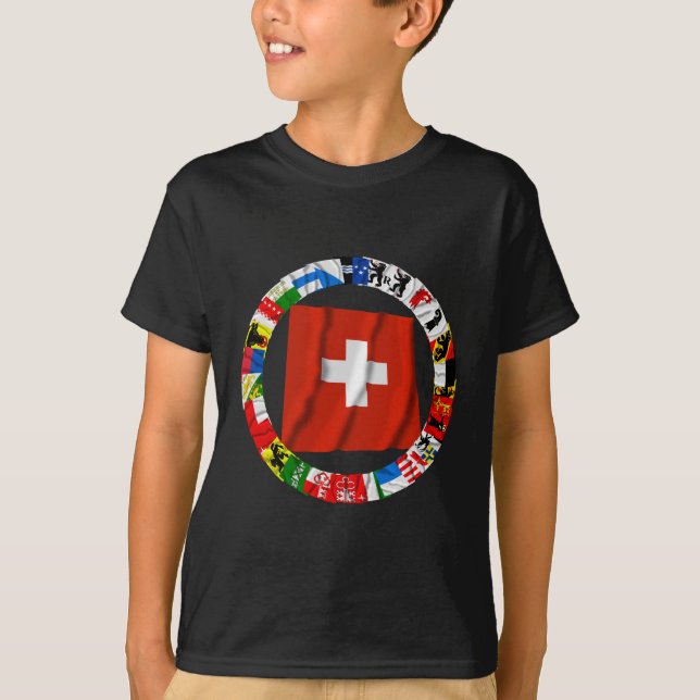 The Flags of the Cantons of Switzerland T-Shirt (Front)