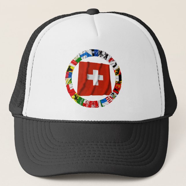 The Flags of the Cantons of Switzerland Trucker Hat (Front)