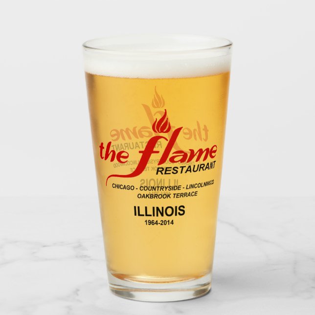 The Flame Restaurants of Illinois Glass (Front Filled)