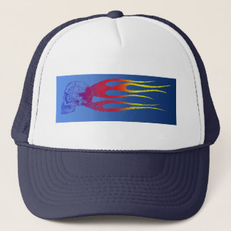 The Flameing skull Trucker Hat