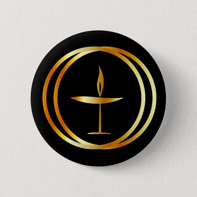 The Flaming Chalice 6 Cm Round Badge (Front)