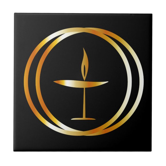 The Flaming Chalice Ceramic Tile (Front)