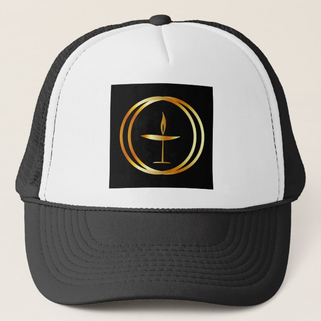 The Flaming Chalice Trucker Hat (Front)