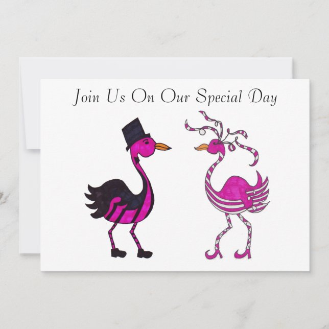 The Flamingos Join Us Invitation (Front)