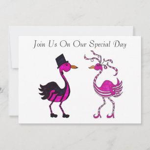The Flamingos Join Us Invitation