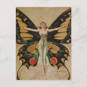 The Flapper - Butterfly Girl Postcard