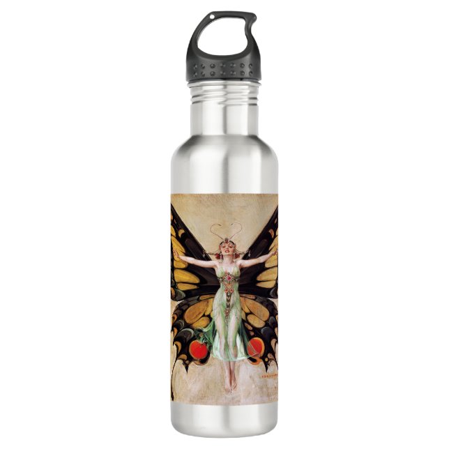 The Flapper Girl's Metamorphosis to Butterfly 1922 710 Ml Water Bottle (Front)