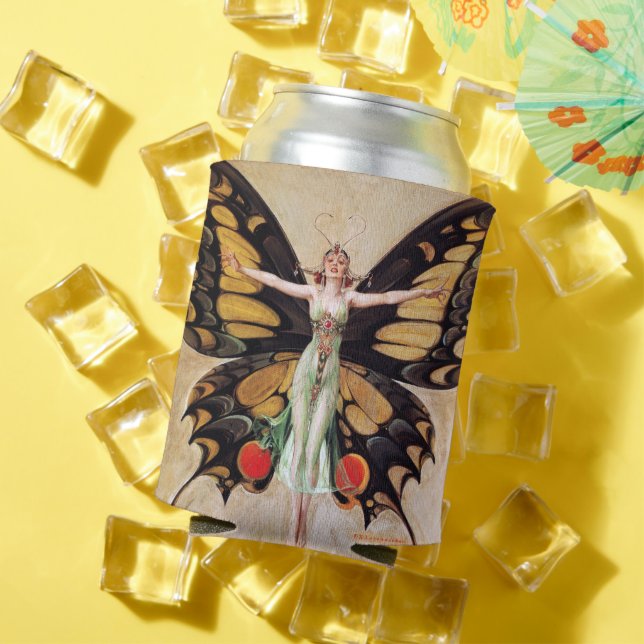 The Flapper Girl's Metamorphosis to Butterfly 1922 Can Cooler (In Situ Summer)