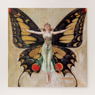 The Flapper Girl's Metamorphosis to Butterfly 1922 Jigsaw Puzzle