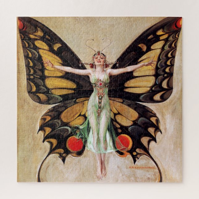 The Flapper Girl's Metamorphosis to Butterfly 1922 Jigsaw Puzzle (Vertical)