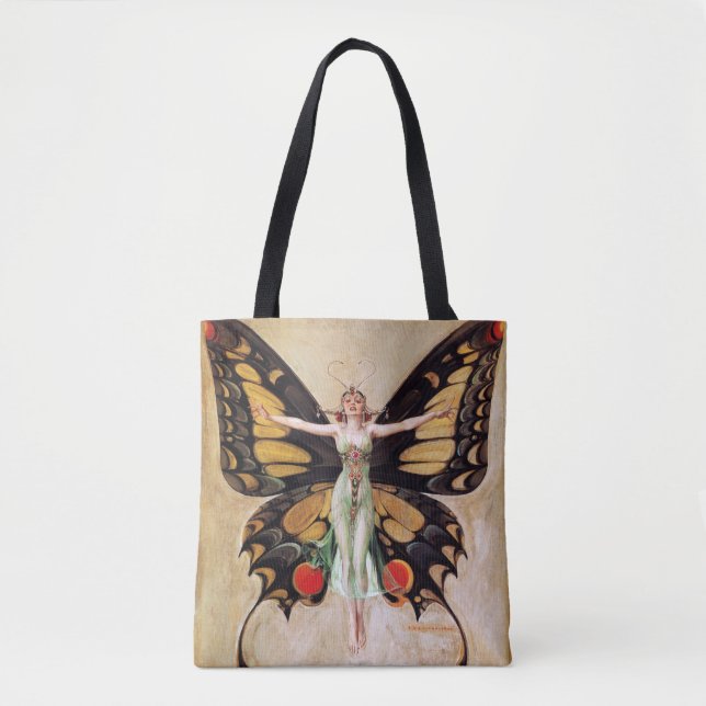 The Flapper Girl's Metamorphosis to Butterfly 1922 Tote Bag (Front)