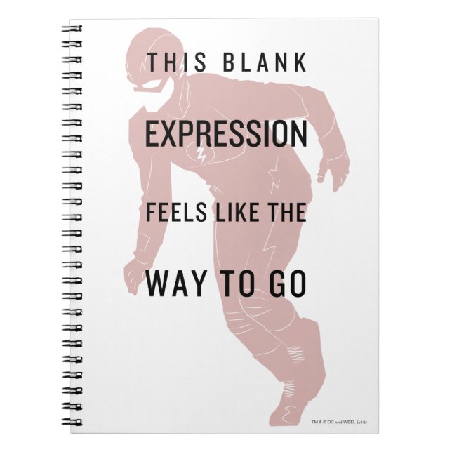The Flash | "Blank Expression" Quote Silhouette Notebook (Front)