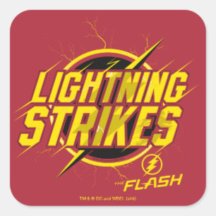 The Flash   "Lightning Strikes" Graphic Square Sticker