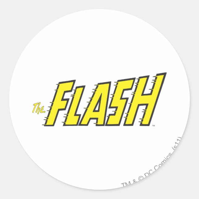 The Flash Logo Yellow Classic Round Sticker (Front)