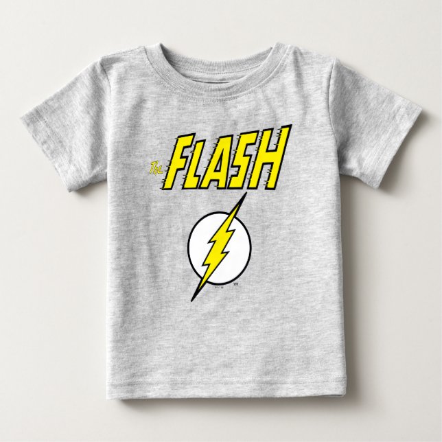 The Flash Name & Lightning Bolt Logo Baby T-Shirt (Front)