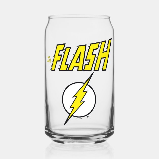 The Flash Name & Lightning Bolt Logo Can Glass (Front)