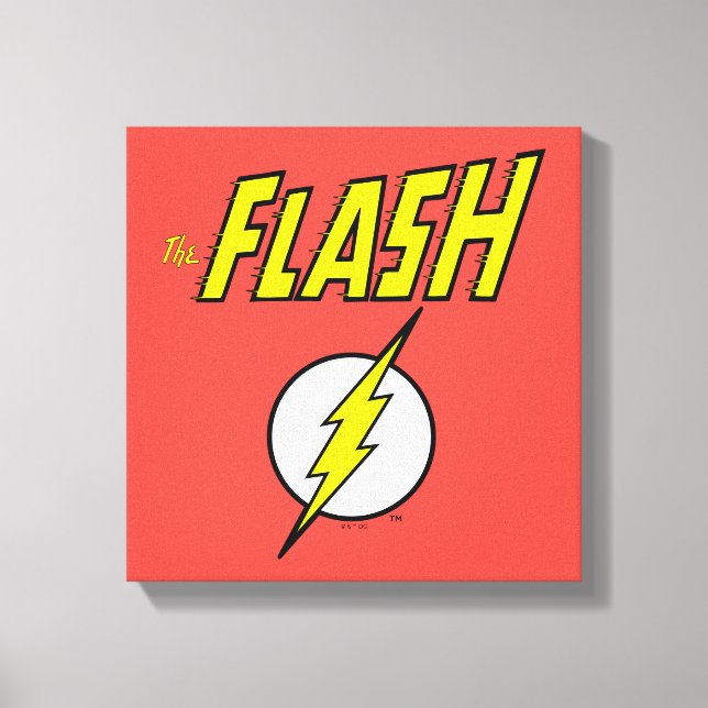 The Flash Name & Lightning Bolt Logo Canvas Print (Front)