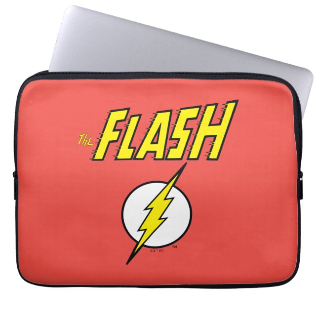 The Flash Name & Lightning Bolt Logo Laptop Sleeve (Front)