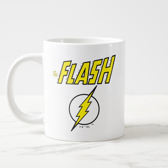 The Flash Name & Lightning Bolt Logo Large Coffee Mug (Left)