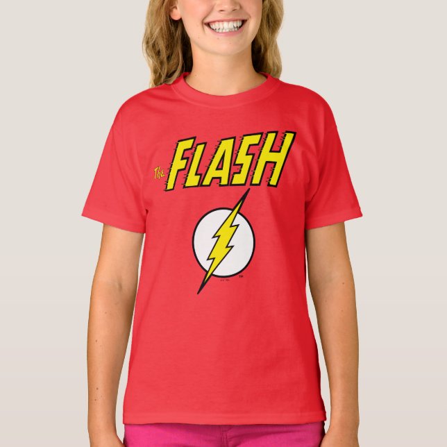 The Flash Name & Lightning Bolt Logo T-Shirt (Front)