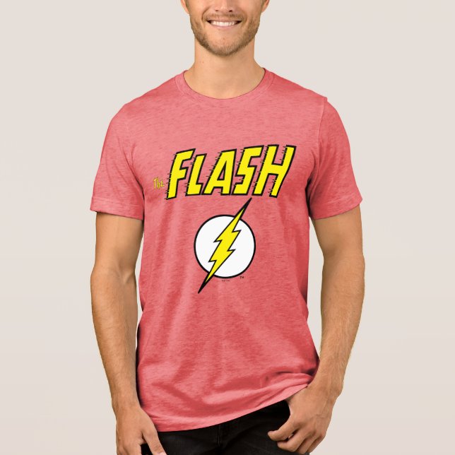 The Flash Name & Lightning Bolt Logo Tri-Blend Shirt (Front)