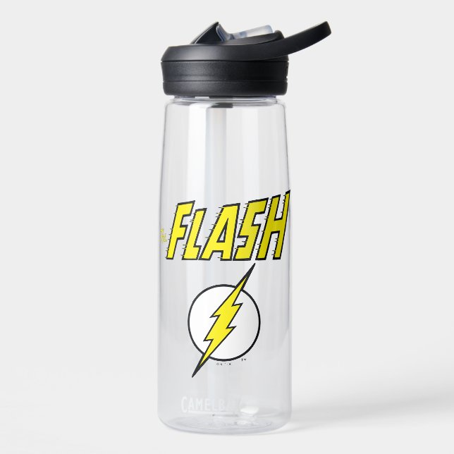The Flash Name & Lightning Bolt Logo Water Bottle (Left)