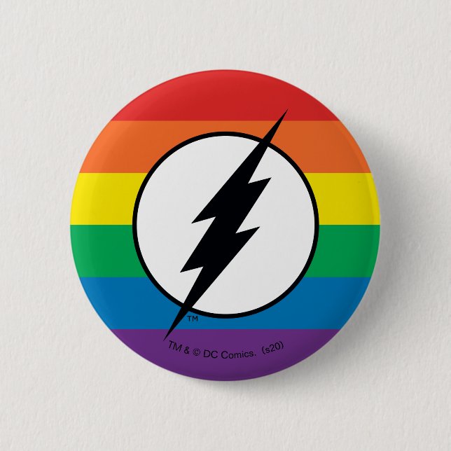 The Flash Rainbow Logo 6 Cm Round Badge (Front)