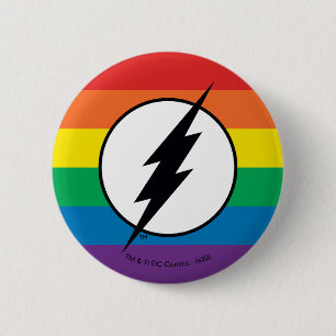 The Flash Rainbow Logo 6 Cm Round Badge