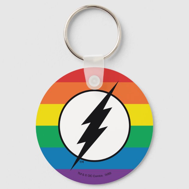 The Flash Rainbow Logo Key Ring (Front)