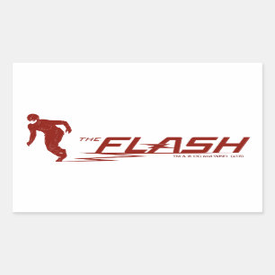 The Flash   Super Hero Name Logo Rectangular Sticker