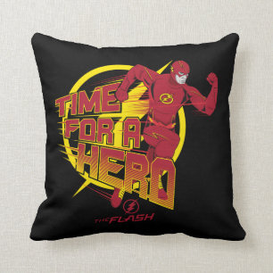 The Flash   "Time For A Hero" Graphic Cushion