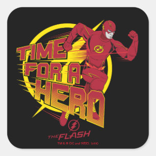 The Flash   "Time For A Hero" Graphic Square Sticker