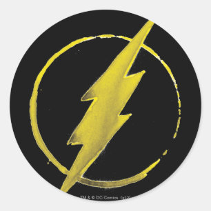 The Flash   Yellow Chest Emblem Classic Round Sticker