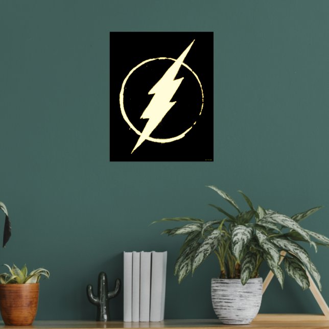 The Flash | Yellow Chest Emblem Foil Prints (In Situ (Living Room 2))