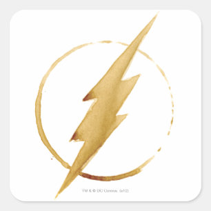 The Flash   Yellow Chest Emblem Square Sticker