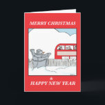 The Flashing Snowman Holiday Card<br><div class="desc">Imagine the surprise these passengers on the bus got when they got more than a cold shoulder from this rude Snowman.</div>