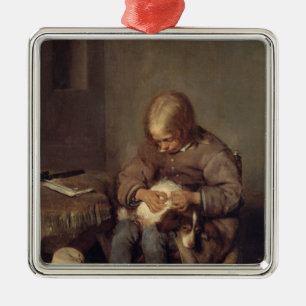 The Flea-Catcher  c.1655 Metal Tree Decoration