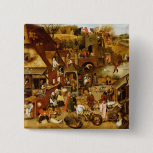The Flemish Proverbs 15 Cm Square Badge