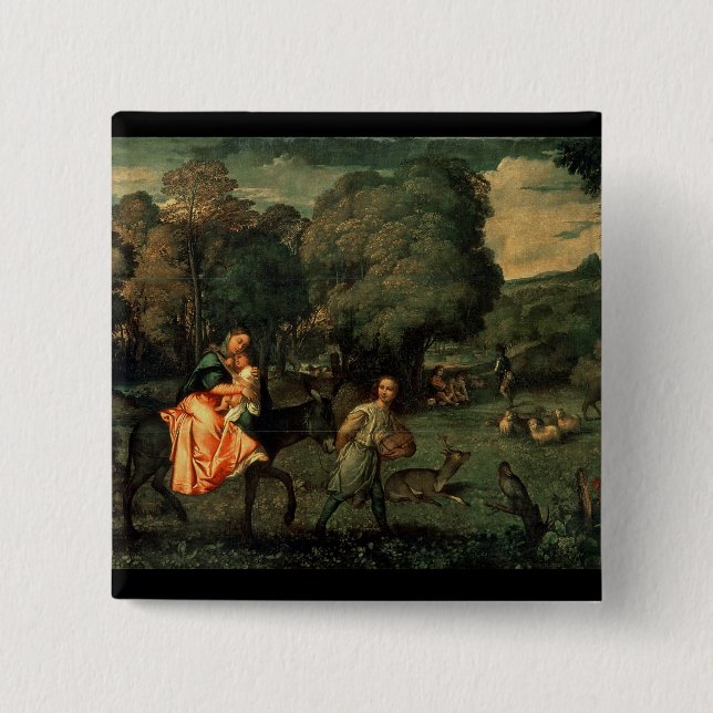 The Flight into Egypt, 1500s 15 Cm Square Badge (Front)