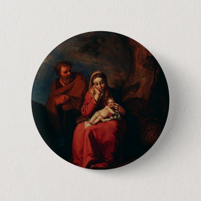 The Flight into Egypt by Abraham Bloemaert  6 Cm Round Badge (Front)