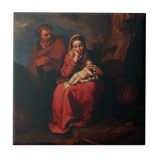 The Flight into Egypt by Abraham Bloemaert  Ceramic Tile (Front)