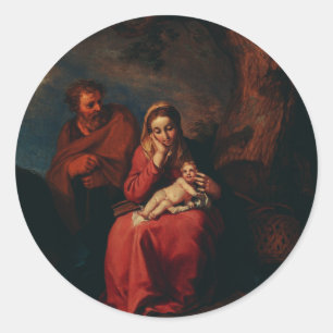 The Flight into Egypt by Abraham Bloemaert  Classic Round Sticker