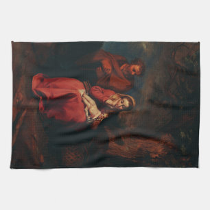 The Flight into Egypt by Abraham Bloemaert Tea Towel