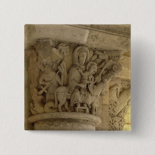 The Flight into Egypt, column capital relief from 15 Cm Square Badge