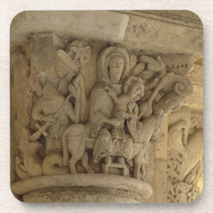 The Flight into Egypt, column capital relief from Coaster