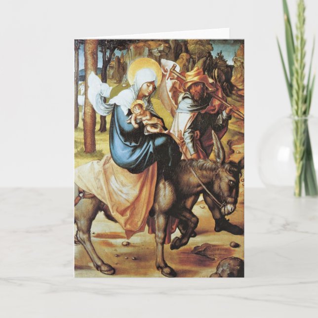The Flight To Egypt By Albrecht Durer Card (Front)