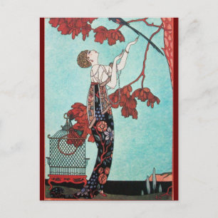 THE FLIGHTY BIRD ,BEAUTY FASHION DESIGNER POSTCARD