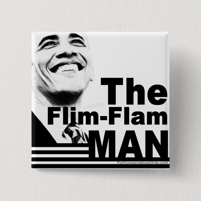The Flim Flam Man 15 Cm Square Badge (Front)