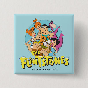 The Flintstones and Rubbles Family Graphic 15 Cm Square Badge