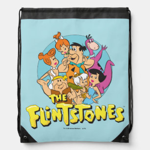 The Flintstones and Rubbles Family Graphic Drawstring Bag